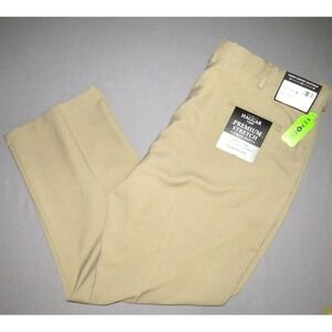 NEW! HAGGAR Premium Stretch Khaki‎ Wrinkle Free Dress Pants Men's 44 X 30 NWT!